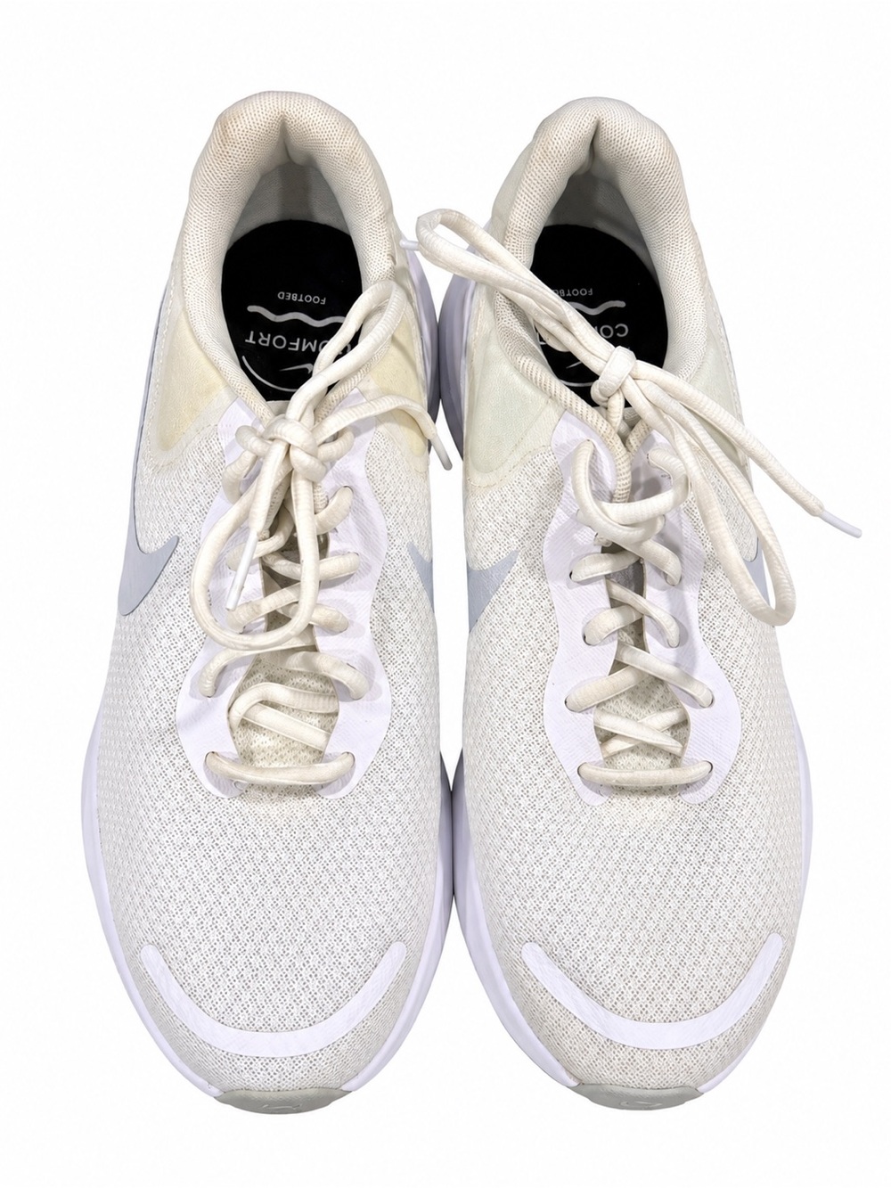 Nike Women's White and Light Gray Athletic Running Shoes